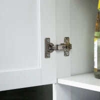 Mobile Dispensa Cucina in Legno con Armadietti e Cassetto Stile Country, 101x39x180cm, Bianco