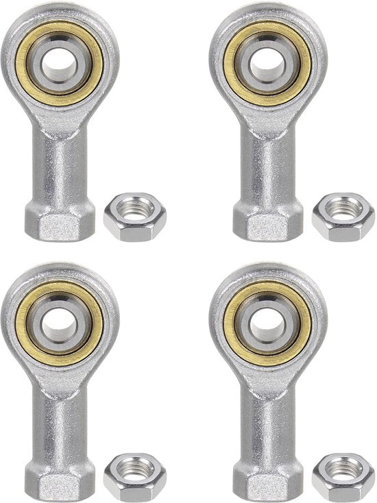 Scharnierlager a Sfera 4 pezzi - Sferette di Cardano - Viti a Dritta M5 x 0,8 - Acciaio Zinato - Duraturo - Autoadesivo - Sferette di Cardano a Sfera