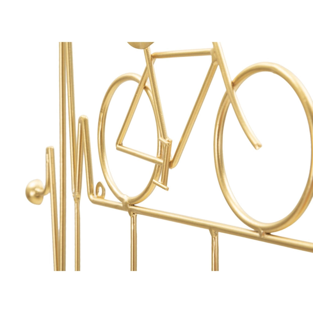 Appendiabiti da muro Bicicletta in metallo dorato