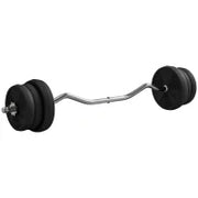 Set di pesi 25 kg totale e bilanciere con presa antiscivolo, Ø 25x120 cm, Nero