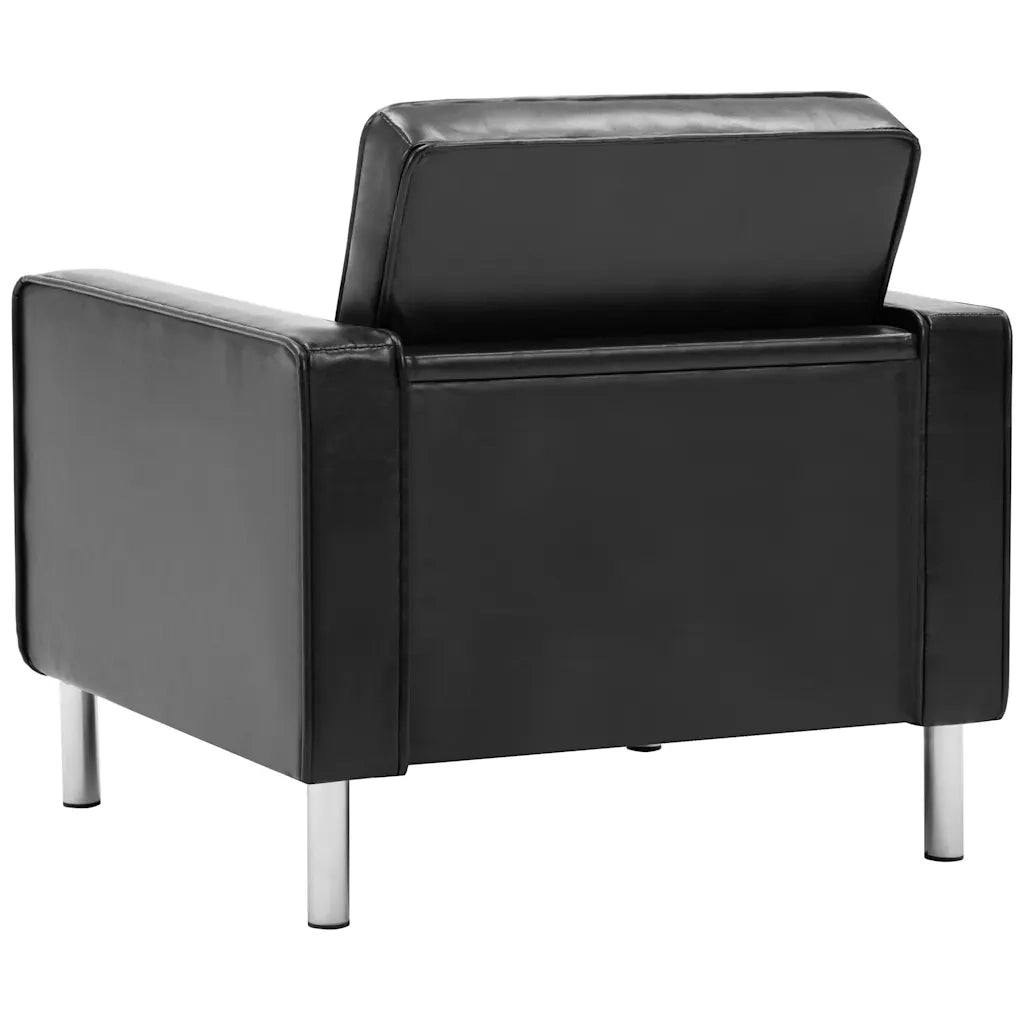 Divano Sedia-Poltrona Nera 75x70x75 cm Similpelle
