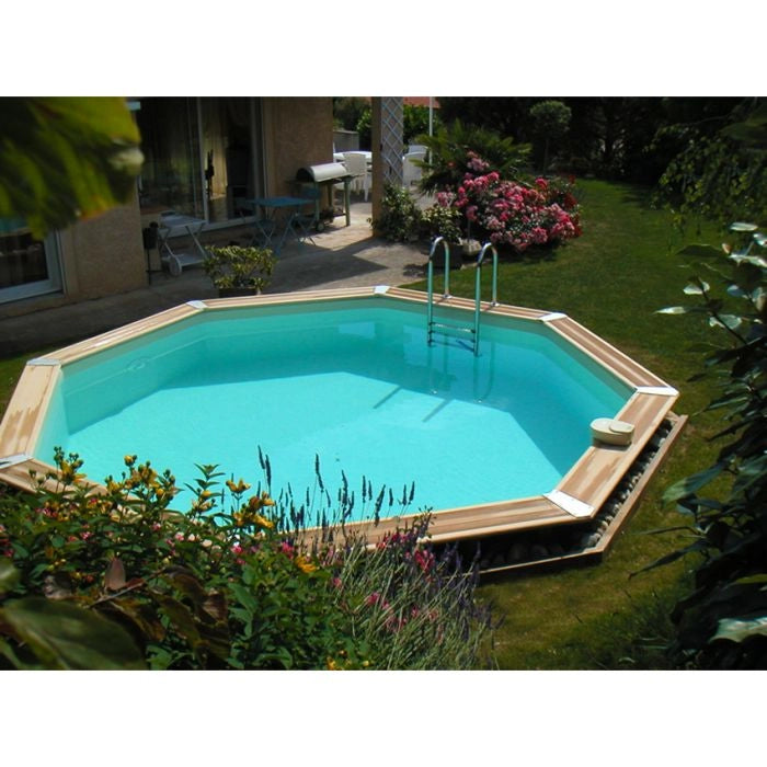 Piscina In Legno Ottagonale Northwood 580 -  5,80 H1,30 M - Liner Beige