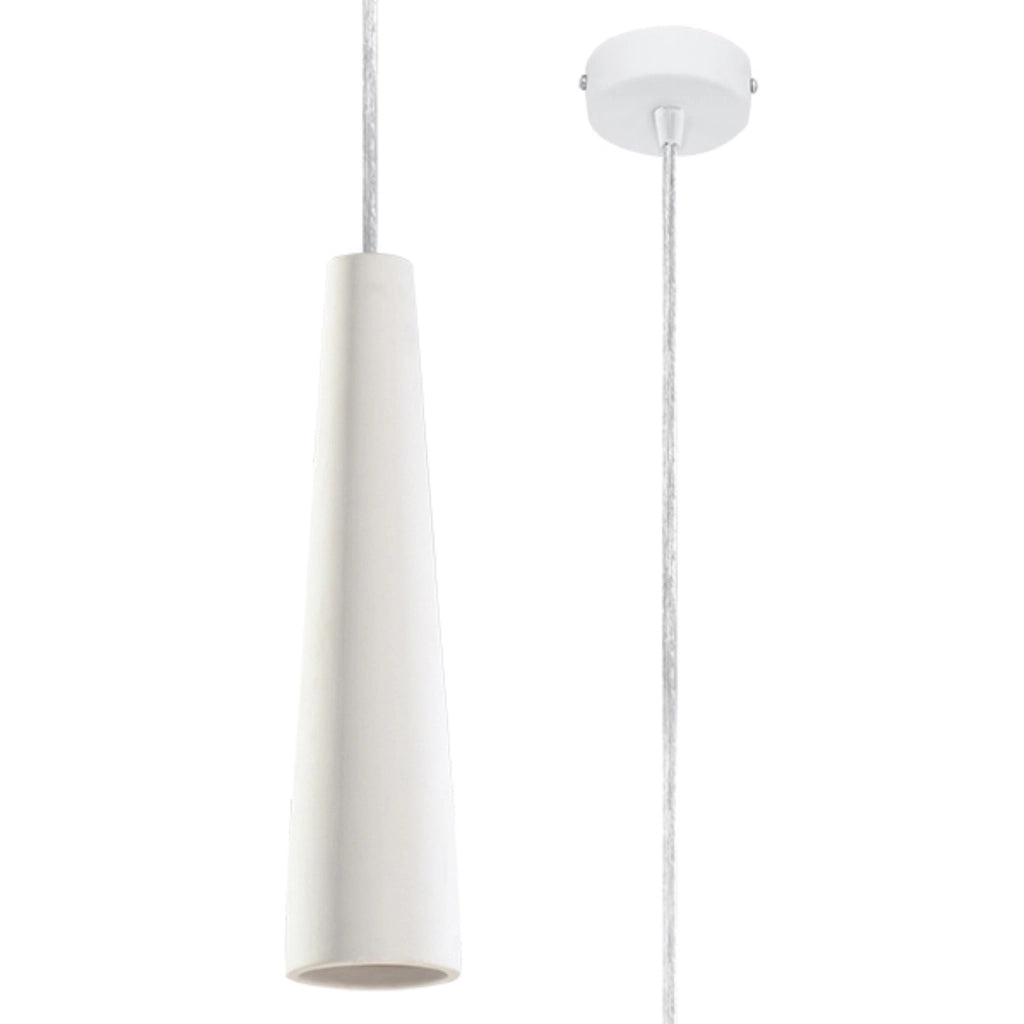 Lampada sospesa ceramica bianca Pure Lume Voltea GU10