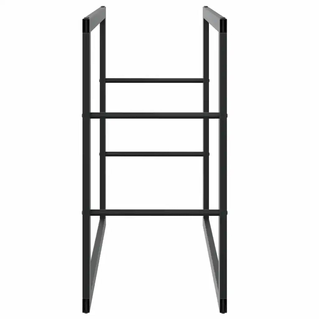 Rastrelliera per Legna da Ardere Nera 55x30x61 cm in Acciaio