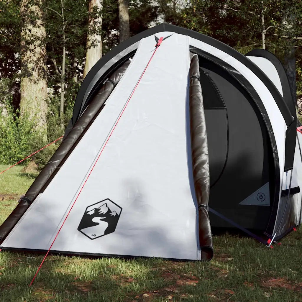 Tenda Campeggio a Cupola 2 Persone-Tenda per Escursionismo Bianca Tessuto Impermeabile 397125