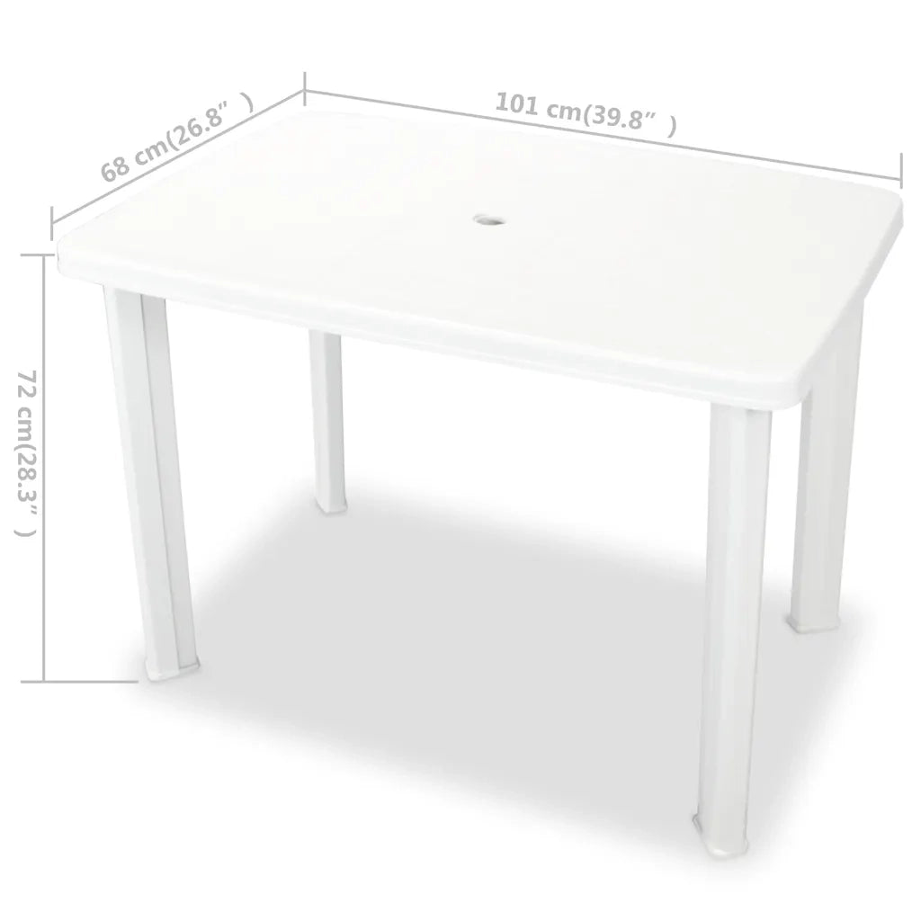 Tavolo da Giardino | Tavolino da esterno Bianco 101x68x72 cm in Plastica