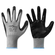 Guanti da Lavoro 12 pz Grigio e Nero 9 / l Poliestere CFW7902781