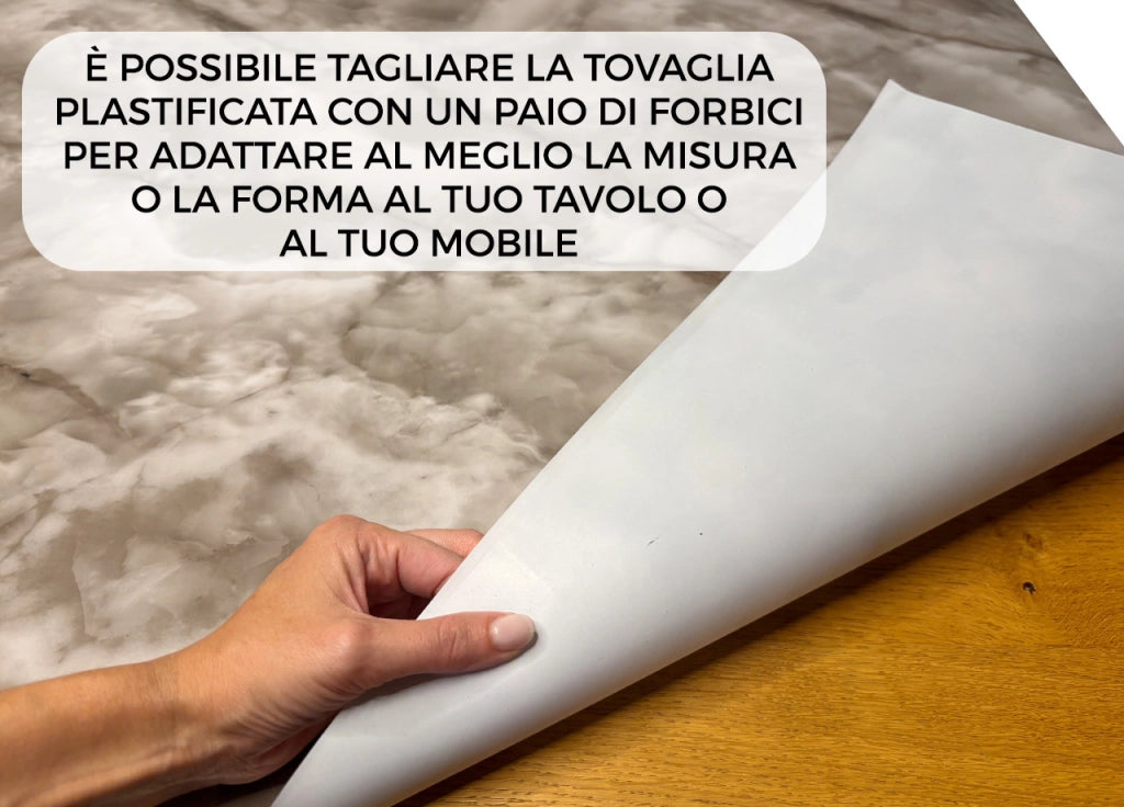 Tovaglia Antimacchia Plastificata PVC Proteggi Tavolo Crystal Marmo 1,55mm - 100X100 - D8