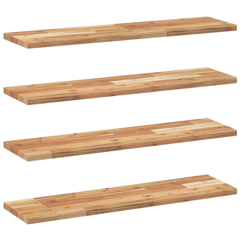 Mensole da Parete 4 pz 80x20x2 cm Legno Acacia Rifinito a Olio 3279506