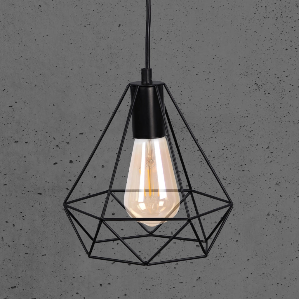 Lampada a sospensione Polux Vigo 1xE27 nera metallo 120cm