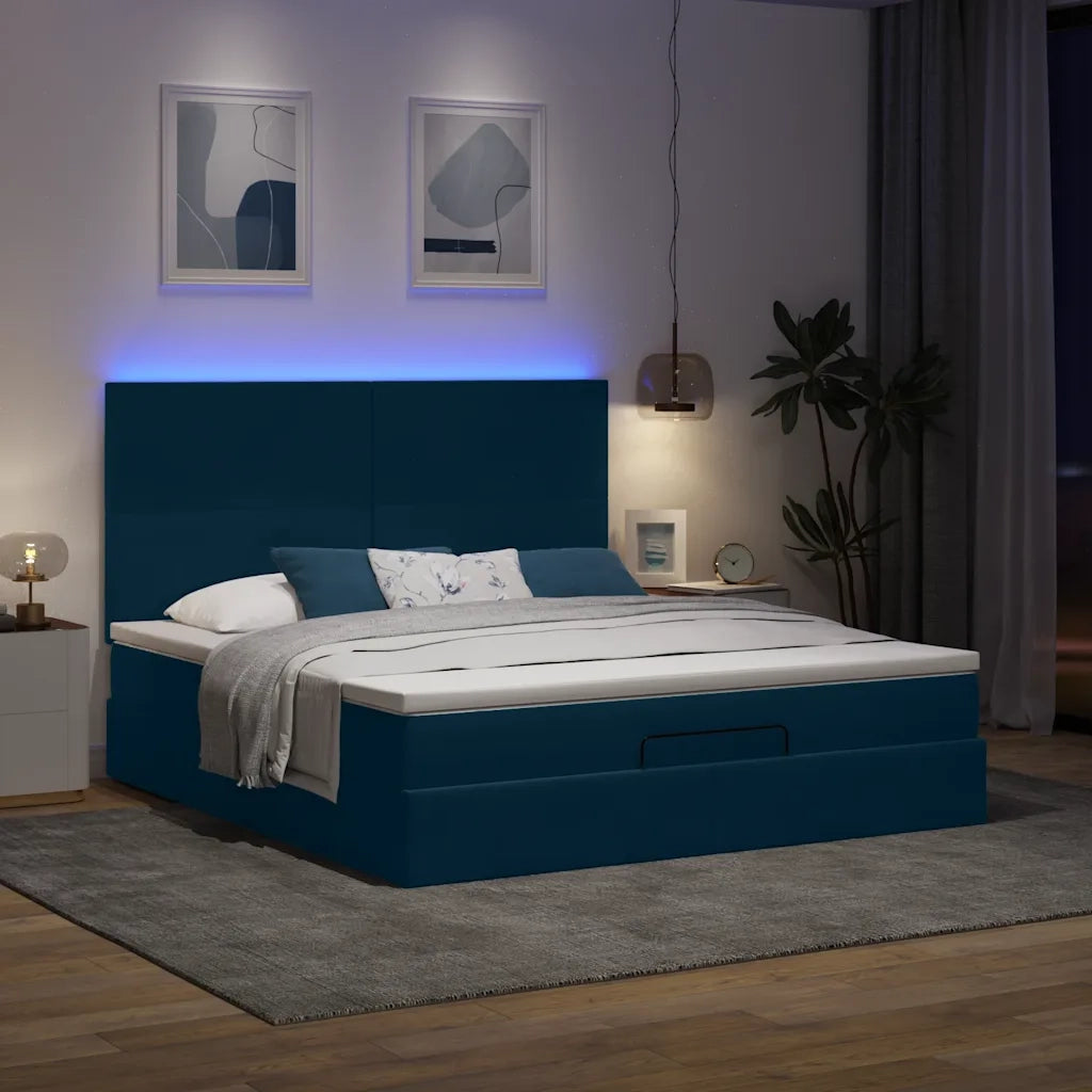 Struttura Letto Pouf con Materassi 180x200 cm Velluto 3314268
