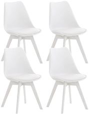 Set 4 Sedie Pranzo Linares bianco/bianco,Plastica
