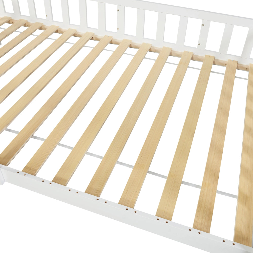 Letto Casetta per Cameretta Ydre con Materasso 120x200 cm Bianco [en.casa]