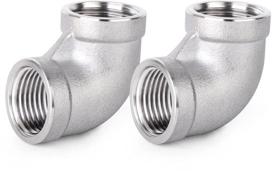 Connettore a 90 gradi in acciaio inossidabile 304 - BSP femmina - tubazioni - industriale - per acqua/aria/gas - attacco