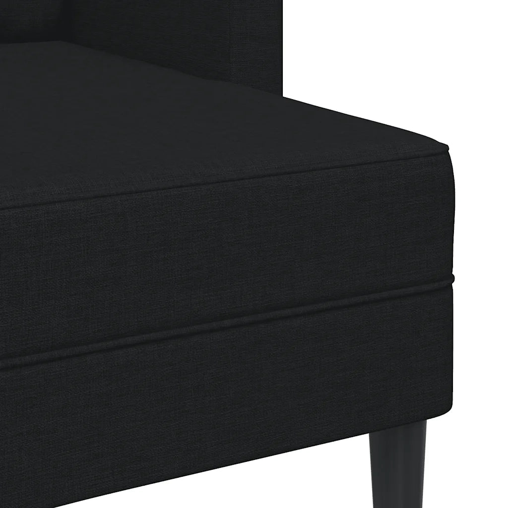 Divano | Divano da soggiorno | Sofa 2 Posti con Chaise longue a L Nera 125 cm in Tessuto