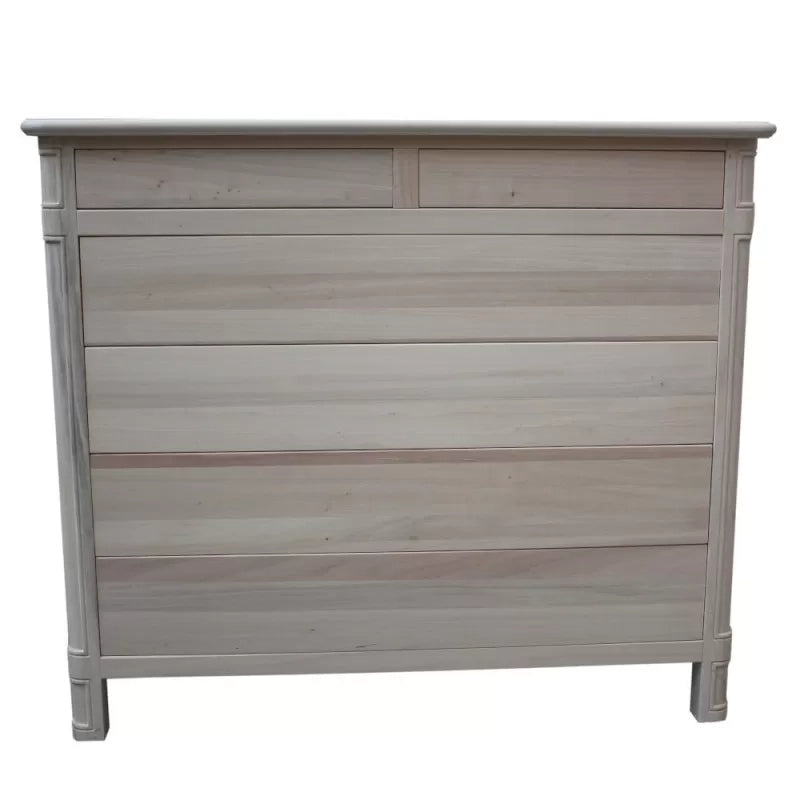 Cassettiera classica in legno 6 cassetti grezzo l.121 p.53 h.104 (3200) - Mobili 2G