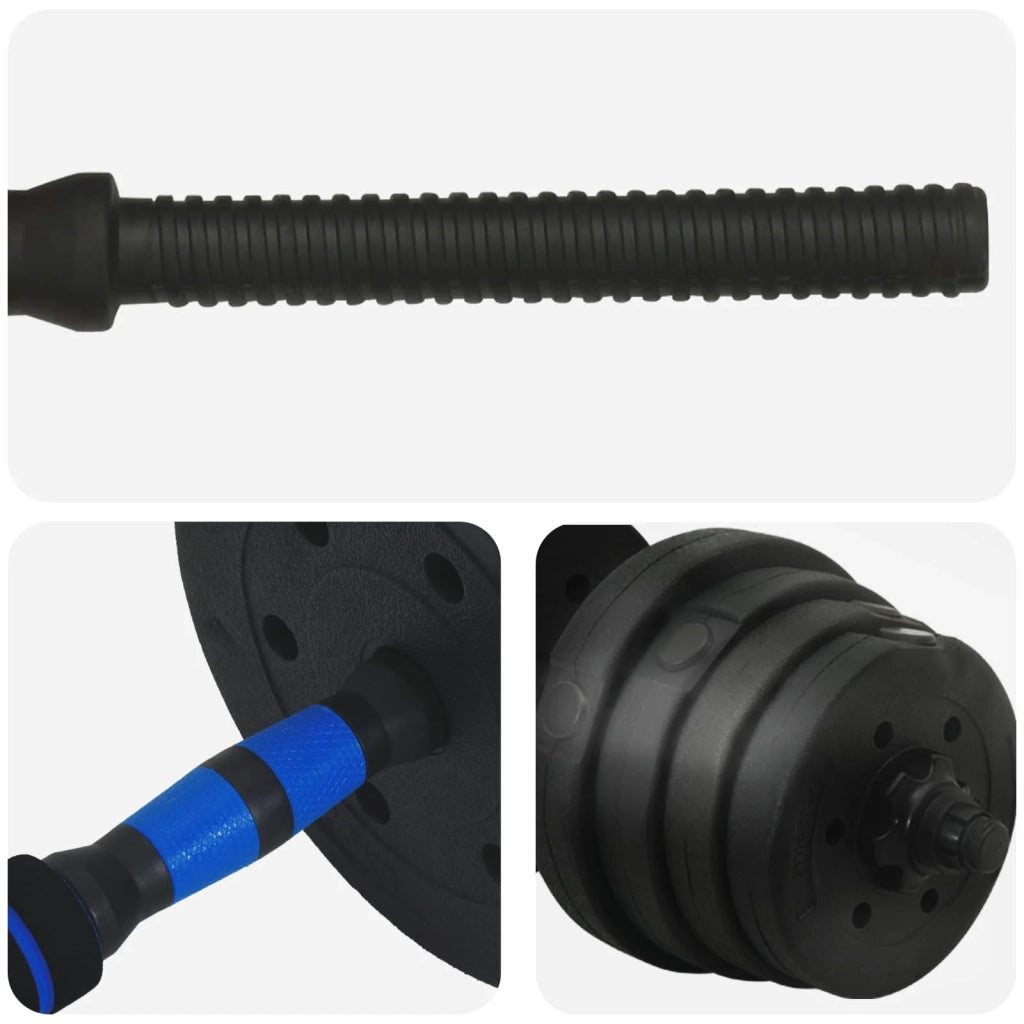 Set Manubri e Bilanciere 2-in-1 30 kg Nero e Blu CFW1468302