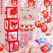 Decorazioni per festa - Set di 4 palloncini rossi - Incluso kit di luci a stringa