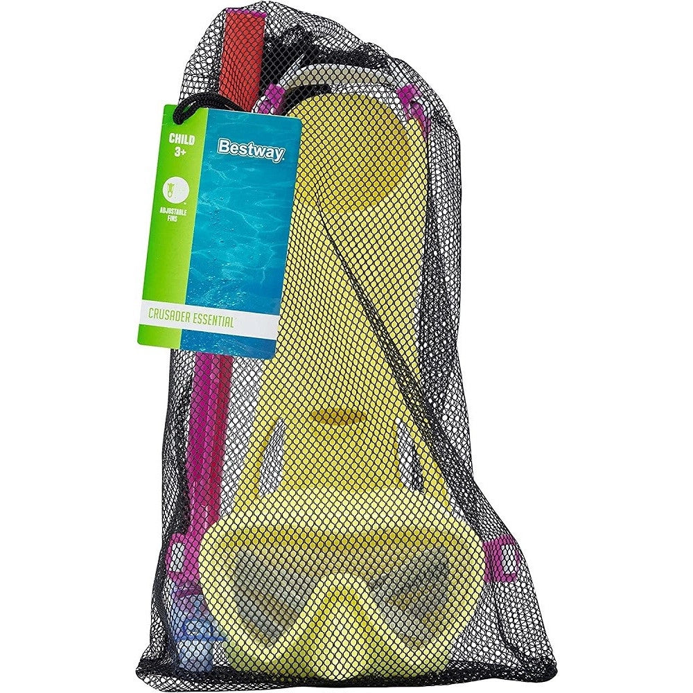 Trade Shop - Set Da Snorkeling Bambini Flapper Maschera Boccaglio Pinne 3-6 Anni 2 Col 25039 -