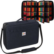 Etui con grande capacità per 480 matite colorate, tasca impermeabile per penne, organizzatore per matite colorate, pennelli per artisti, pennarelli fini e pennarelli a sfera, regalo (blu)
