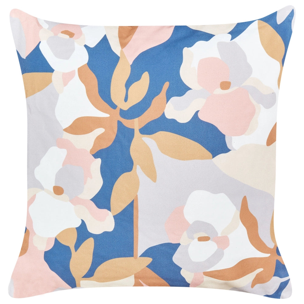 Set di 2 cuscini da giardino in tessuto di poliestere con motivo floreale multicolore 45 x 45 cm fodere resistenti all'acqua