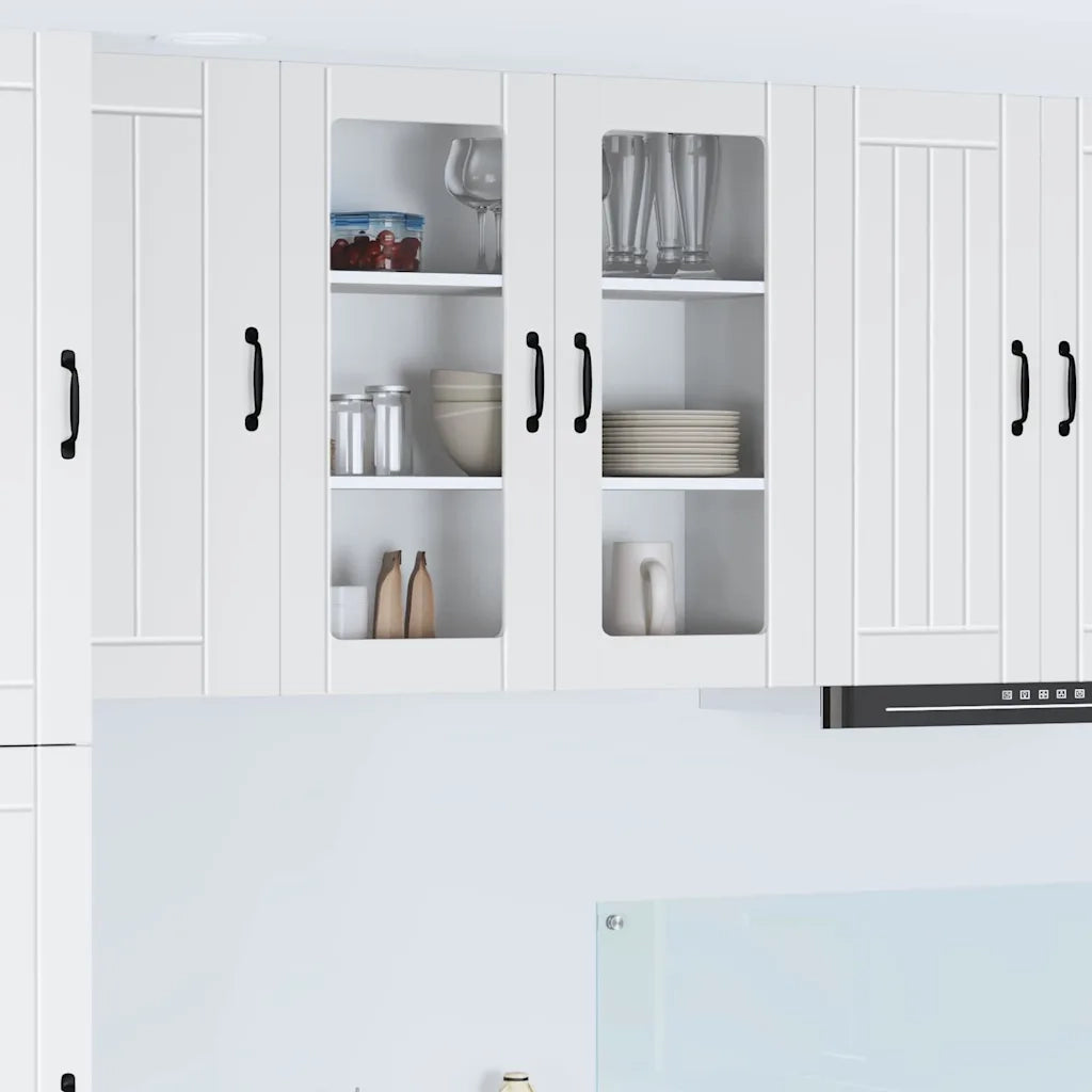 Pensile da cucina | Mobile in vetro da parete LUCCA Bianco 80 x 31 x 80 cm