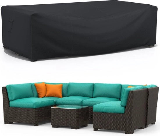 Copertura per Mobili da Giardino - 213x132x74 cm - Improrofondabile - Tessuto 600D Oxford - Copriabito - Resistente ai Raggi UV - Set da Giardino - Copriabito - Copertura - Set da Giardino - Mobili da Giardino - Nero