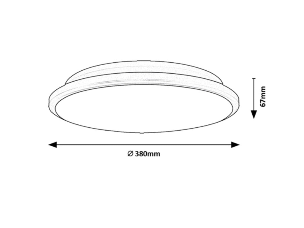 Plafoniera LED Rabalux Engon tonda nera 38cm 24W 3000K