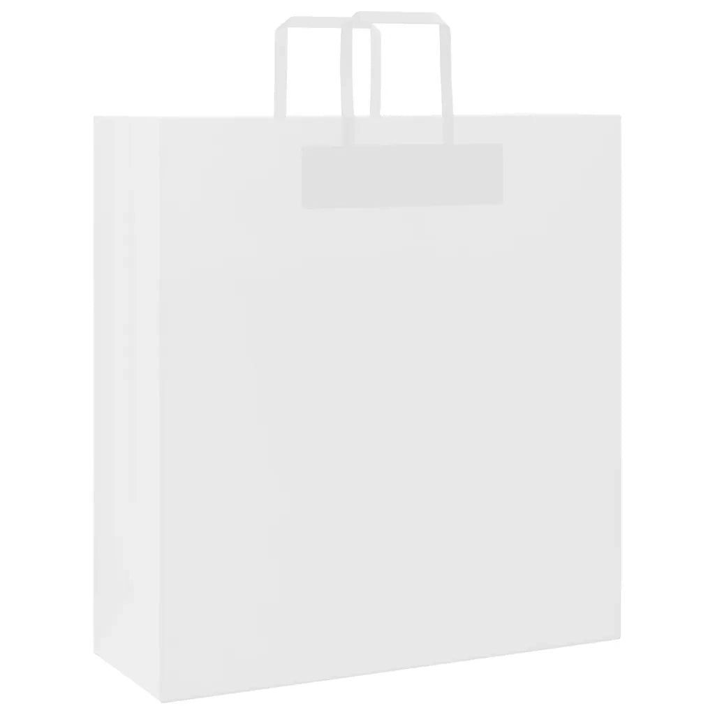 Sacchetti di Carta 250 pz con Manici Bianchi 45x17x48 cm