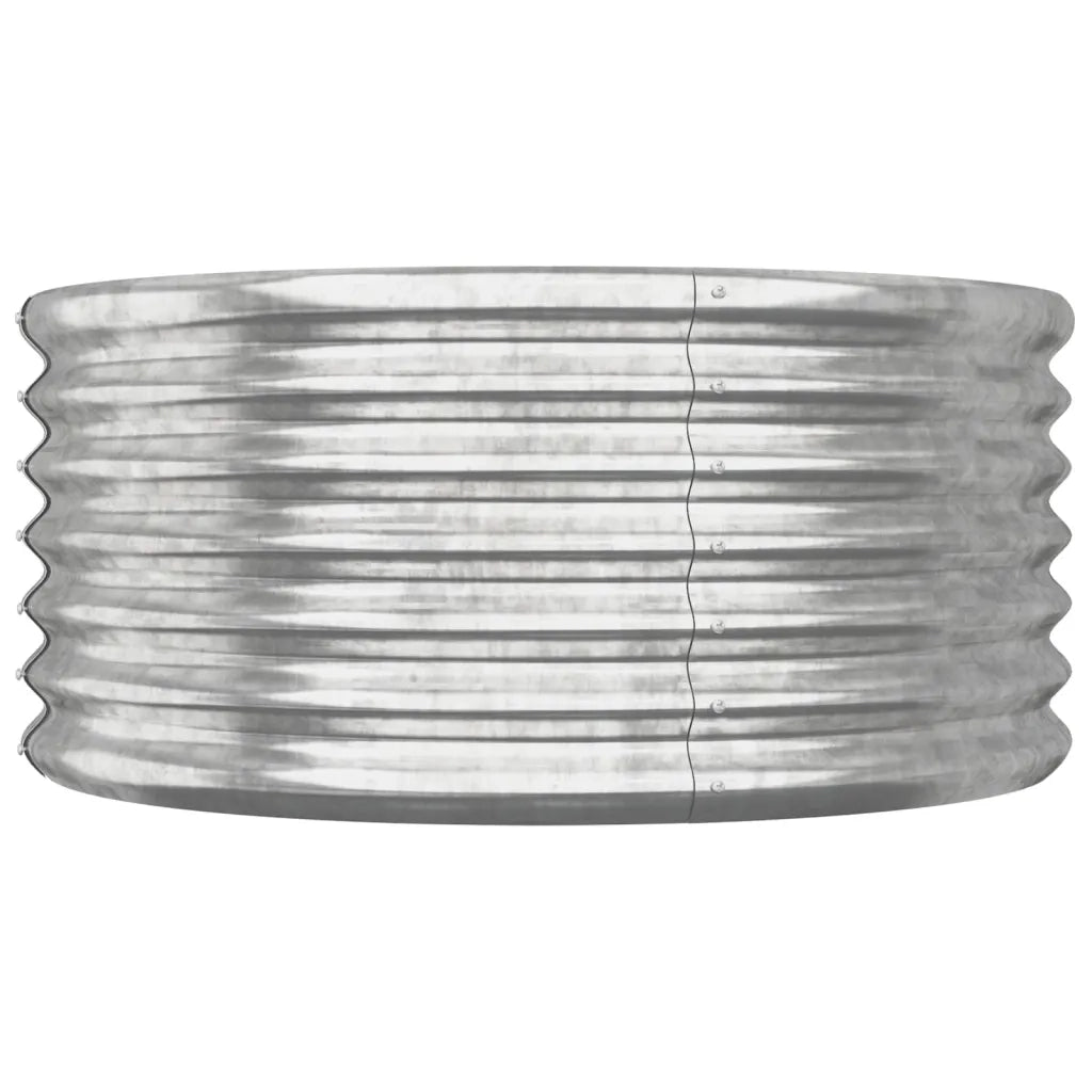 Vaso Giardino Acciaio Zincato-Fioriera da Esterno-Contenitore per Piante 80x80x36 cm Argento