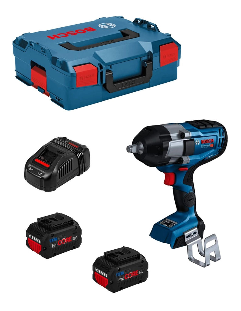 Avvitatore a massa battente BOSCH GDS 18V-1000 C (2 x 5,5 Ah ProCORE + GAL1880CV + L-Boxx 136)