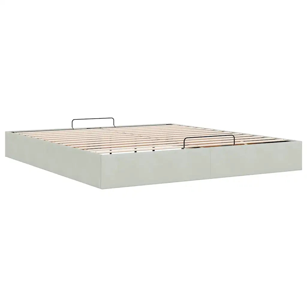 Struttura Letto Pouf senza Materasso-Giroletto con contenitore 180x200 cm in Velluto 794274