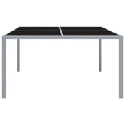 Tavolo da Giardino 130x130x72 cm Grigio in Acciaio e Vetro 313086