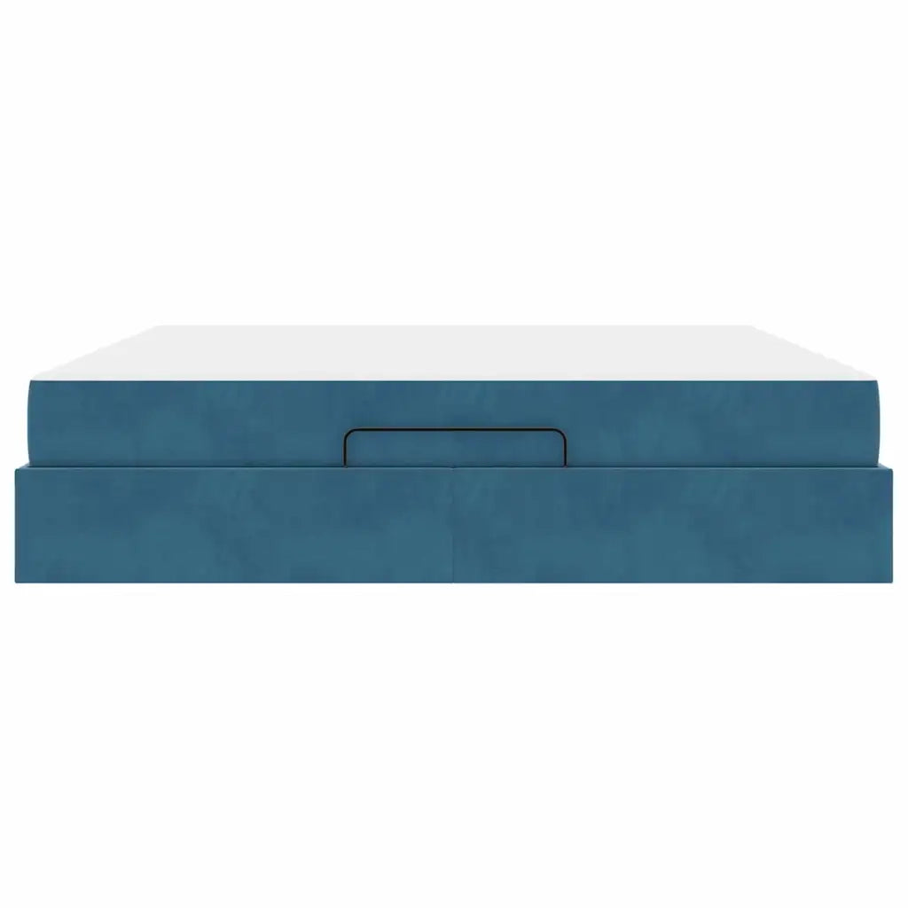 Struttura letto con materasso con materasso 2 pcs Blu Velluto