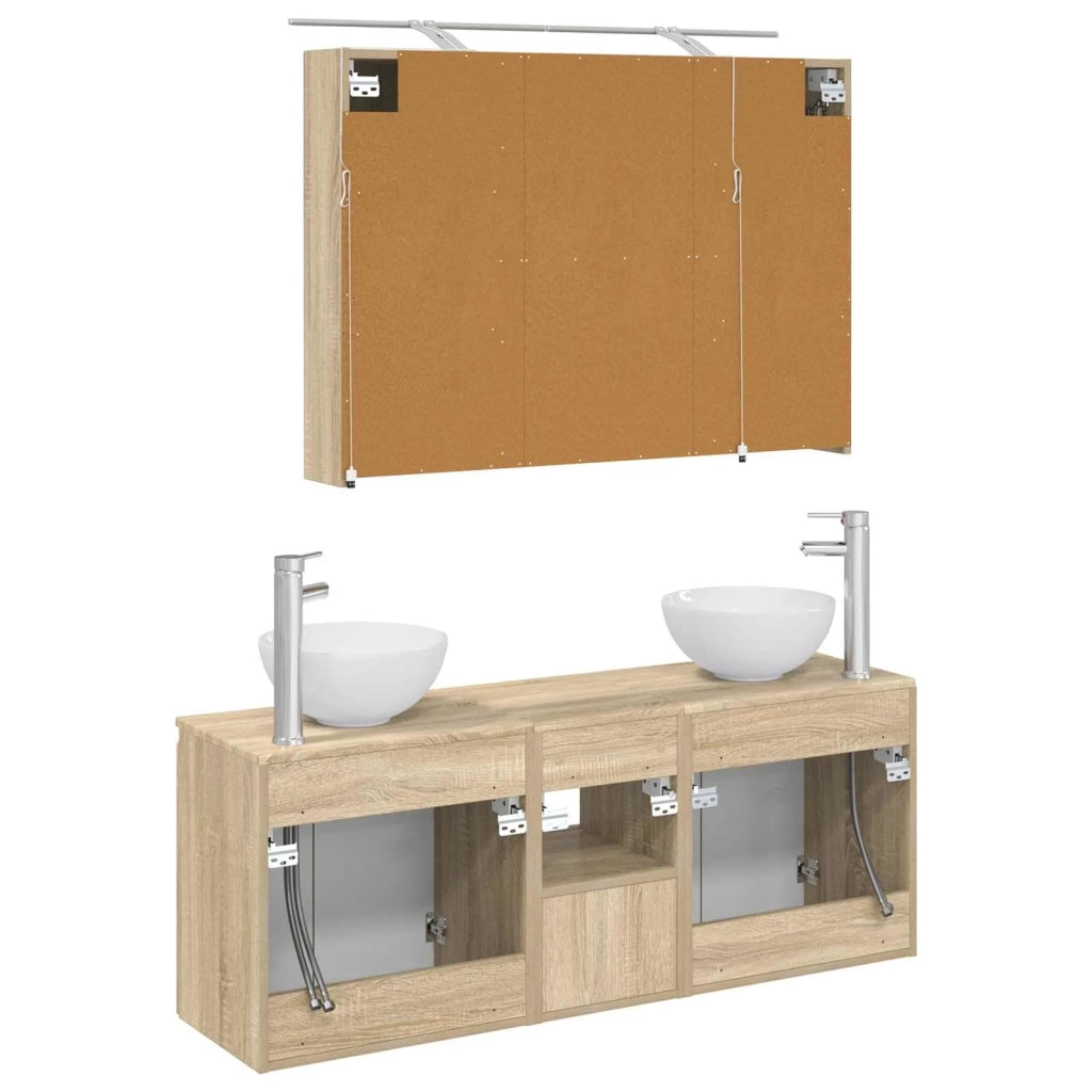 Set di Armadi da Bagno 4 pcs Rovere Sonoma 100 x 14,5 x 70 cm 3406337