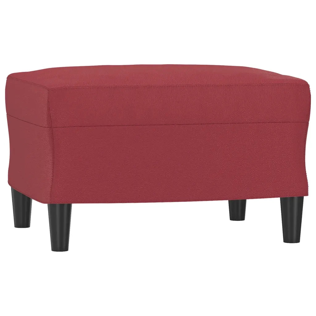 Set di Divani 3 pz con Cuscini Rosso Vino in Similpelle 3201386