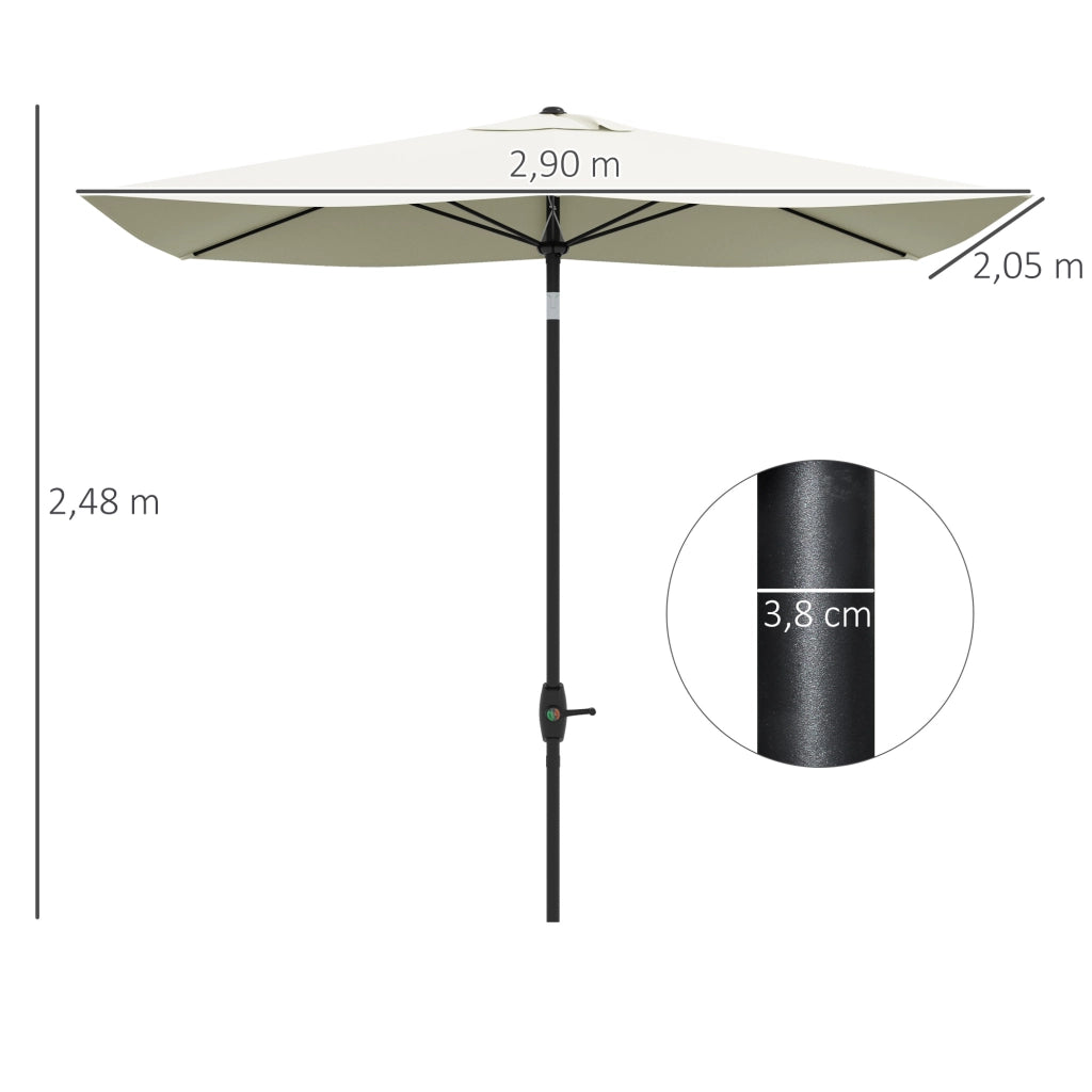 Parasole rettangolare inclinabile ¨C zephmum ¨C beige 200x300 cm