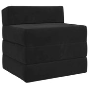 Divano Letto Pieghevole Nero 200 x 70 x 15 cm Velluto 900011