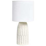 Lampada da tavolo con base in ceramica bianca e paralume in lino Lampada da comodino per il salotto del corridoio