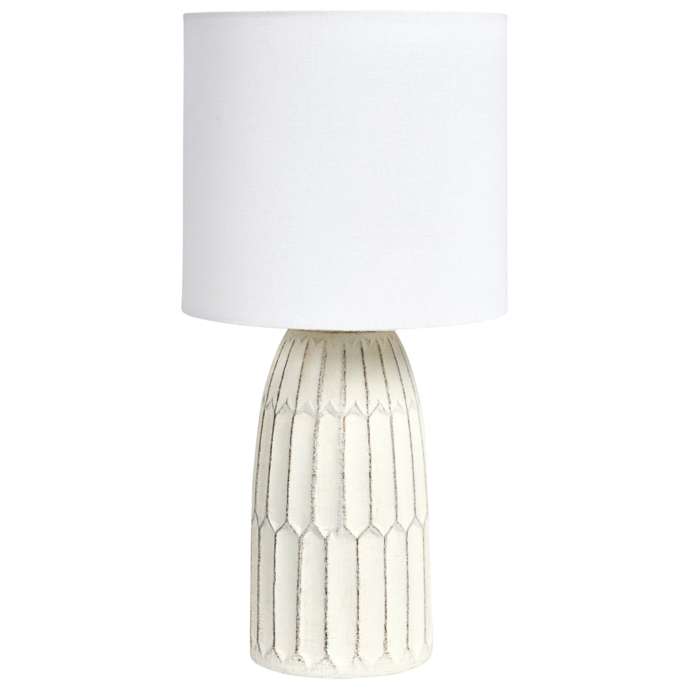 Lampada da tavolo con base in ceramica bianca e paralume in lino Lampada da comodino per il salotto del corridoio