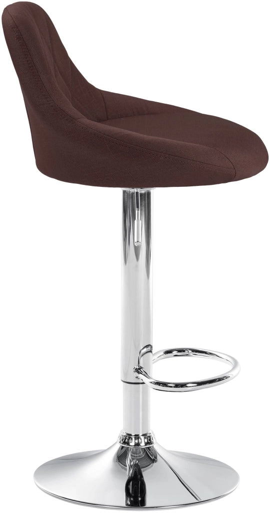 Sgabello bar LAZIO in tessuto marrone,cromo