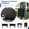 Carrello da Spiaggia Pieghevole 82L/100KG, Carrelli da Campeggio con Maniglia Regolabile e Ruote Piroettanti a 360Â°, Carrello a Mano giardino per Tutti i Terreni, 2 Tasche a Rete (Nero)