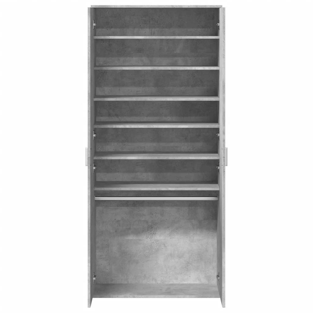 Scarpiera mobile contenitore per scarpe mobile per ingresso/corridoio/soggiorno 80 x 39 x 178 cm legno ingegnerizzato grigio 02_0021856