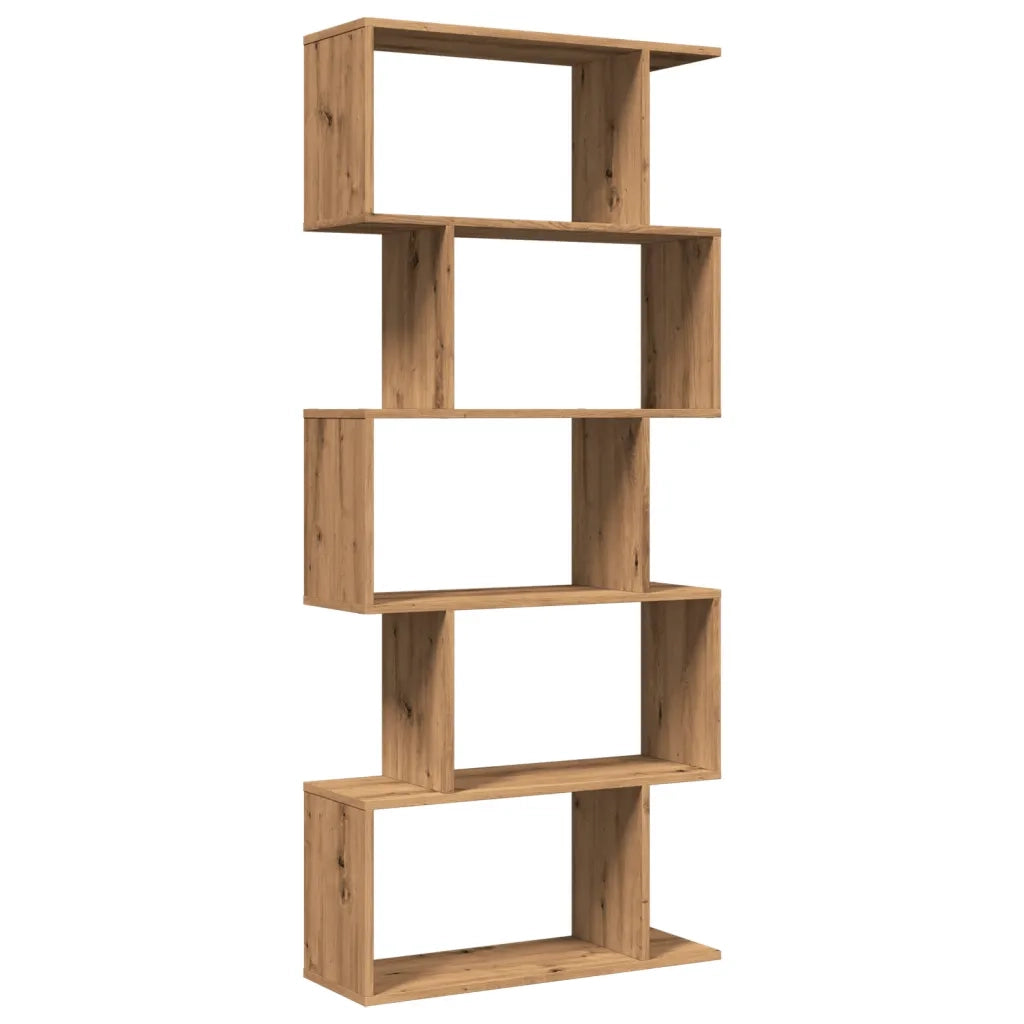 Libreria 5 Ripiani Rovere Artigianale 70x24x161 cm Truciolato 858101
