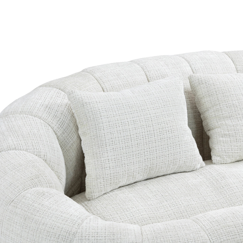 Divano sacco 150x95x63 cm con imbottitura in schiuma; chenille beige