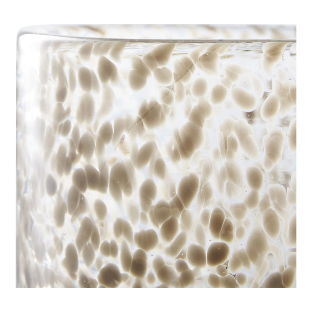 Portacandela Leo, Beige, Vetro, 12x12x11,5 cm