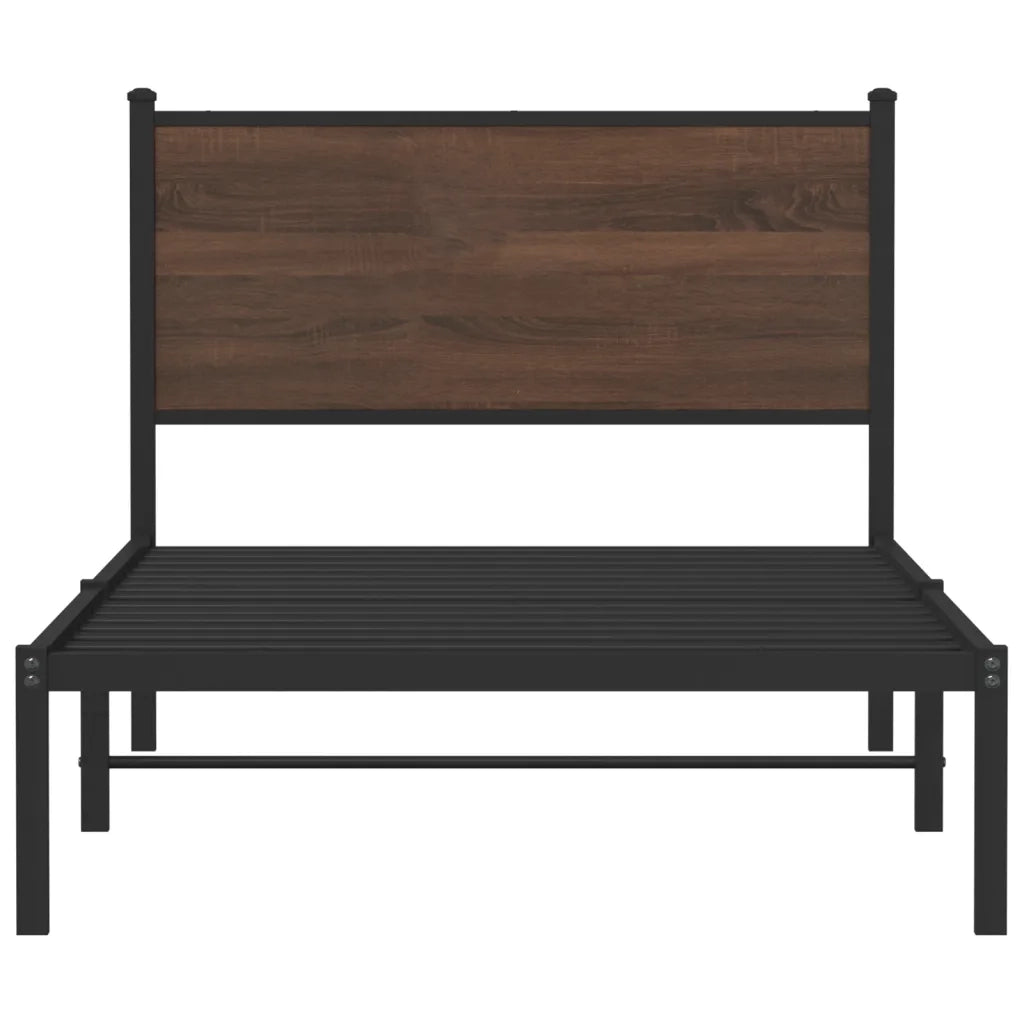 Giroletto senza Materasso in Metallo Rovere Marrone 100x200 cm