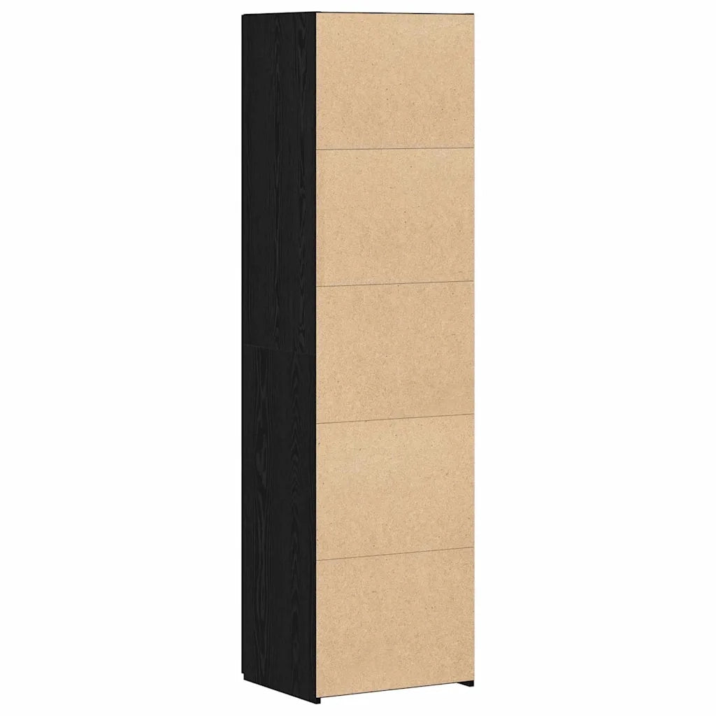 Credenza 2 pz-Set di 2 Buffet-Armadio da cucina Rovere Nero 50 x 42,5 x 185 cm