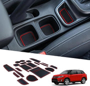 Accessori compatibili con Suzuki Vitara LY iV-4 Hybrid 2016-2025, set di mattonelle antislip per console centrale, supporto braccio in gomma, contenitore per bicchieri, mattonelle antislip per portellone (trasmissione automatica)