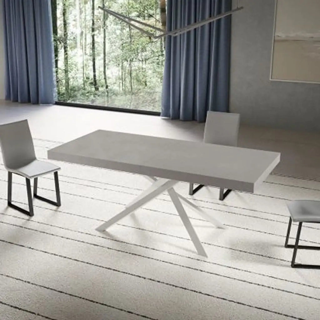 Tavolo allungabile 200/460x90 cm Niket cashmere gambe bianche